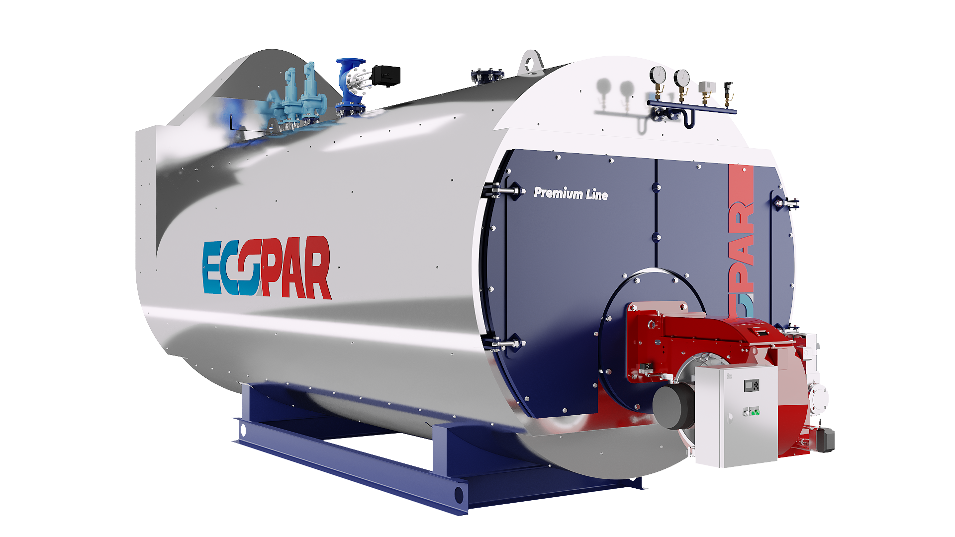 Промышленный паровой котел ECO-PAR 7000 кг/ч, 0,8 МПа (3 хода, трехходовой)